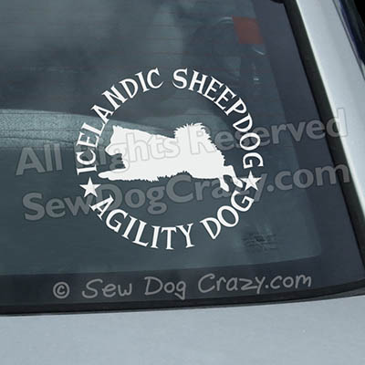 Icelandic Sheepdog Agility Car Window Stickers
