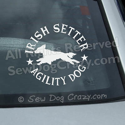 Irish Setter Agility Car Window Sticker