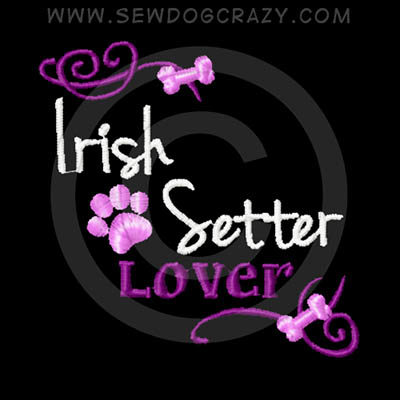 Embroidered Irish Setter Lover Shirts