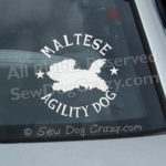 Maltese Agility Car Window Stickers