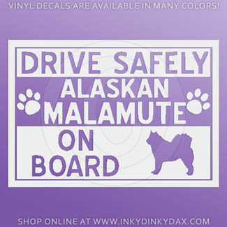Alaskan Malamute On Board Sticker