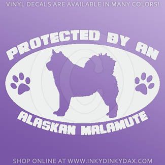 Protected by an Alaskan Malamute Car Sticker