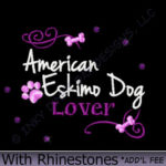 American Eskimo Dog Rhinestones Embroidery