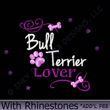 Rhinestones Bull Terrier Embroidery