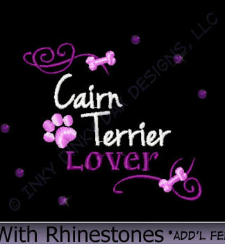 Rhinestones Cairn Terrier Embroidery