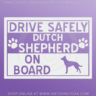 Dutch Shepherd On Board Sticker
