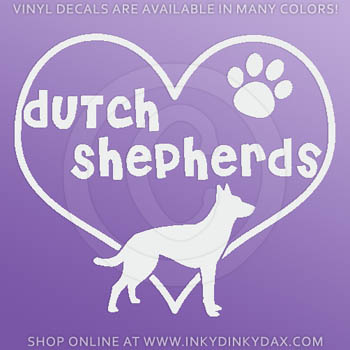 I Love Dutch Shepherd Decals