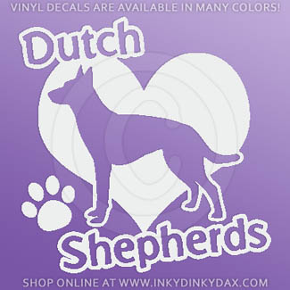 I Love Dutch Shepherds Sticker