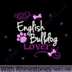 Rhinestones English Bulldog Apparel