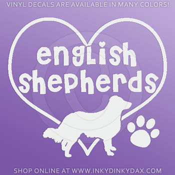 I Love English Shepherds Stickers