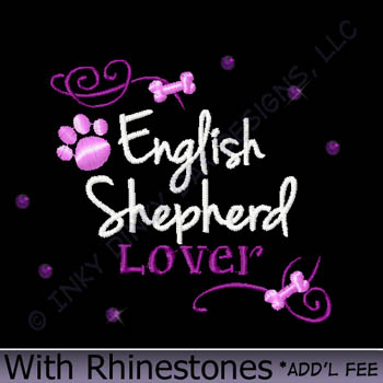 English Shepherd Rhinestones Apparel
