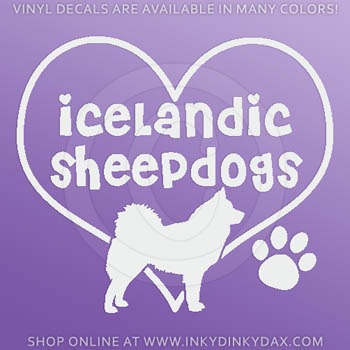I Love Icelandic Sheepdog Decals