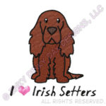 Cute Irish Setter Embroidered Apparel
