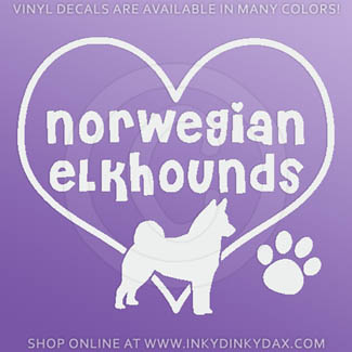 I Love Norwegian Elkhounds Stickers