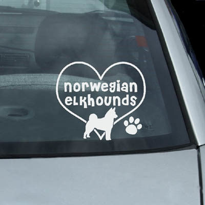 I Love Norwegian Elkhounds Decals