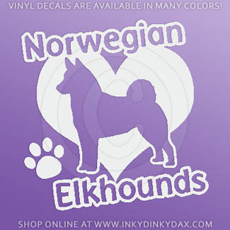 I Love Norwegian Elkhounds Decal