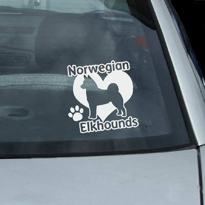 I Love Norwegian Elkhounds Sticker