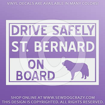 St Bernard On Board Vinyl Stickers