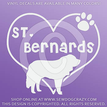 Love St Bernards Vinyl Decals