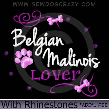 Rhinestones Belgian Malinois Embroidery