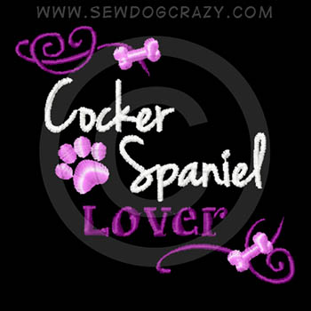 Pretty Cocker Spaniel Embroidered Shirts