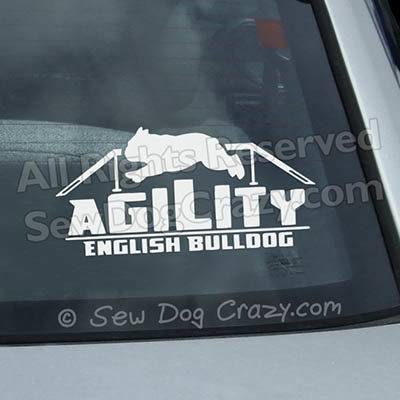 Bulldog Agility Car Window Stickers