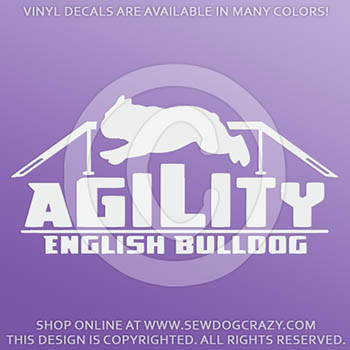 English Bulldog Agility Stickers