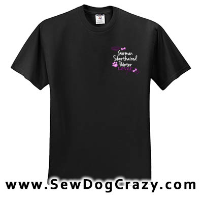 Pretty Embroidered German Shorthaired Pointer Tshirts
