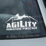 Min Pin Agility Car Window Sticker
