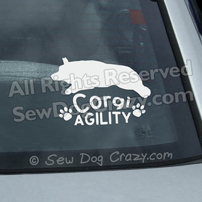 Corgi Agility Car Window Sticker