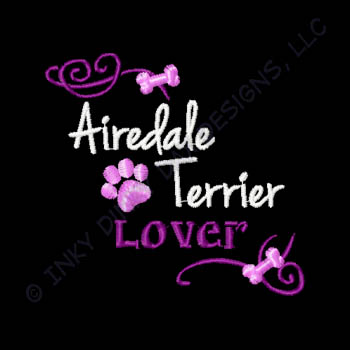 Pretty Airedale Terrier Embroidery
