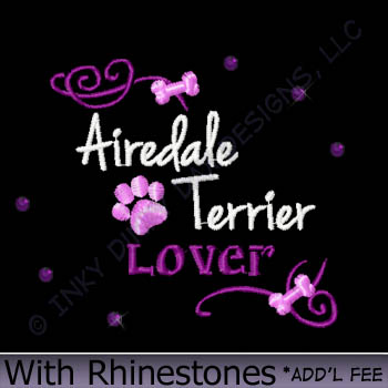 Rhinestones Airedale Terrier Apparel