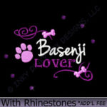 Rhinestones Basenji Embroidery