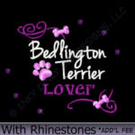 Rhinestones Bedlington Terrier Embroidery