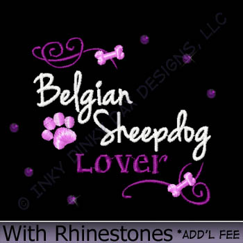 Rhinestones Belgian Sheepdog Embroidery