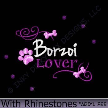 Rhinestones Borzoi Embroidery