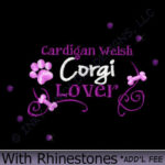 Rhinestones Cardigan Welsh Corgi Embroidery