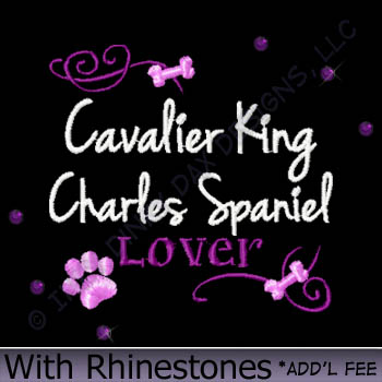 Rhinestones Cavalier King Charles Spaniel Embroidery