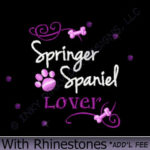 Rhinestones Springer Spaniel Embroidery