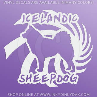 Spiraling Icelandic Sheepdog Decals
