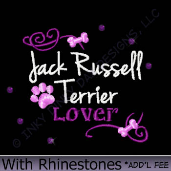 Rhinestones Jack Russell Terrier Embroidery
