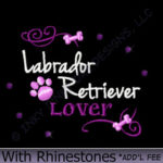 Rhinestones Labrador Retriever Embroidery