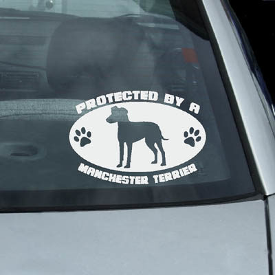 Guarded by Manchester Terrier Decal