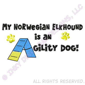Norwegian Elkhound Agility Embroidery