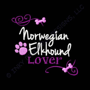 Pretty Norwegian Elkhound Embroidery