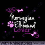 Rhinestones Norwegian Elkhound Embroidery
