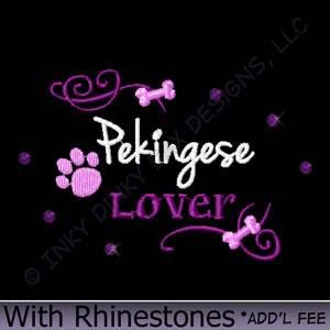 Rhinestones Pekingese Embroidery