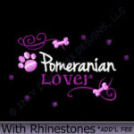 Rhinestones Pomeranian Embroidery