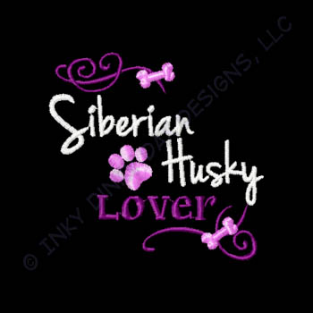 Pretty Siberian Husky Embroidery