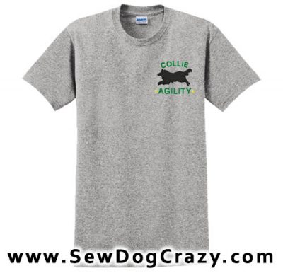 Collie Agility Dog Embroidered Tshirt
